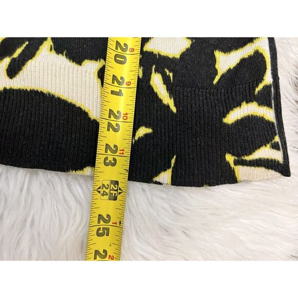 Ann Taylor Cardigan Womens Medium Black Floral Silk Cashmere Blend Stretch - Picture 7 of 8